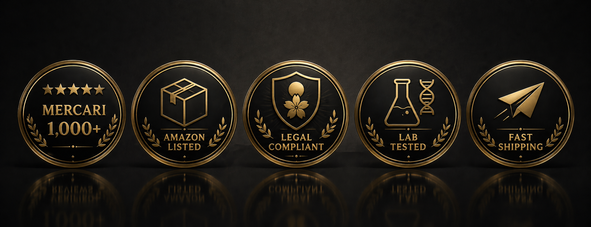 GOHOYAの5つの実績バッジ